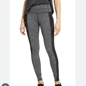 Athleta Metro Drifter Faux Leather Gray Herringbone Leggings